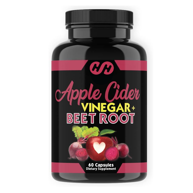 Apple Cider Vinegar Pill - Appelazijn+beetwortelcapsules, ontgiftend, bevordert stikstofoxide+energieversterker (60 capsules