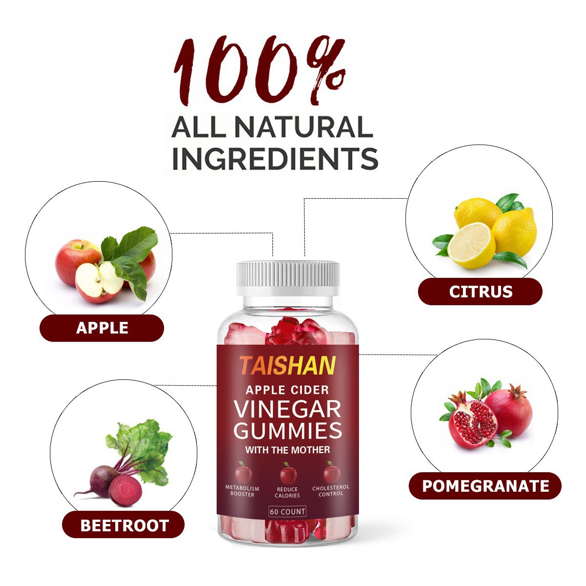 Appelazijn-gummies bevorderen  - Apple Cider Vinegar Pill recensie en prijs
