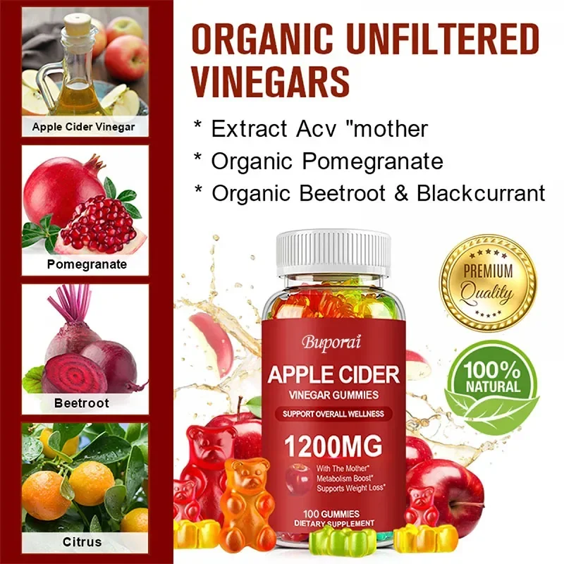 Appelciderazijn Gummies 1200MG - Apple Cider Vinegar Pill recensie en prijs
